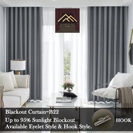 B23 Ready Made Curtain! 95%Blackout Siap Jahit Langsir(Free Cangkuk-Hook)Langsir RAYA Kain Tebal 100%Polyester Blackout