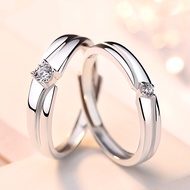 1 Pair 925 Sterling Silver CZ Diamond Rings Wedding Engagement Couple Rings 2 In 1 I Love You Rings 