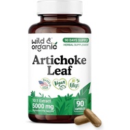 Wild & Organic Artichoke Extract Capsules 500 mg - Liver, Digestive Support | 90 Count - Artichoke S