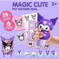 Kuromi Stitch Unicorn Magic Fun Seal Sticker Stamp Set Kids Craft Kuromi Sticker Kids Sticker