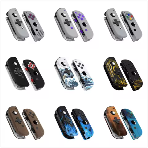 eXtremeRate Replacement Controller Housing JoyCon Shell Case Full Set Buttons (D-Pad Version) for Ni