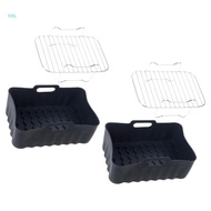 Vonl Silicone Air Fryer Pad Grilling Rack Silicone Air Fryer Basket Air Fryer Bowl Silicone Basket f