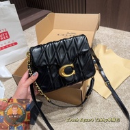 Real Shot A7o Premium Store—Koujia Square Tabby Black Single Shoulder Bag Leather Bag Single Shoulde