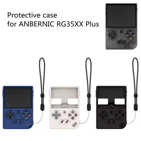 For ANBERNIC RG35XX plus game console silicone case drop protection simple solid color case