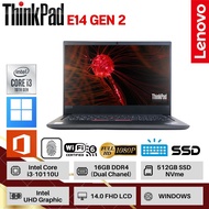 Laptop Lenovo Thinkpad E14 Intel Core i3 Ram 16GB SSD 512GB 14.0 FHD BACKLIT Intel UHD WIFI6 Windows - Black