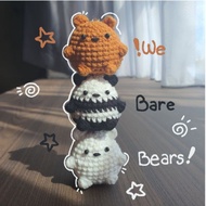 Kn crochet| We are simply handmade wool keychain bears|We bare bears| Bear wool keychain