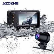 AZDOME Motorcycle Recorder Front Rear Dual Lens BSD Early Warning Function Waterproof Lens HD Wide A