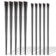 10 Pcs Angled Eyebrow Eyeliner Brush Set Eyebrow Tint Brush Flat Eyebrow Brush Applicator, Fine Angl