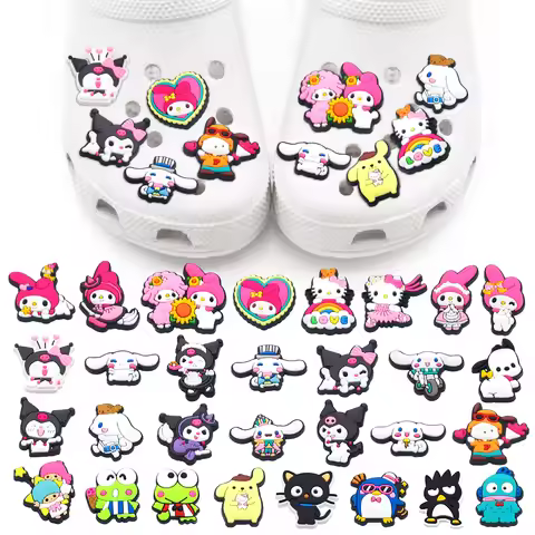 1PCS Sanrio Characters MINISO Cute Cartoon Cinnamoroll PVC Melody Accessories DIY Shoe Charms Decora