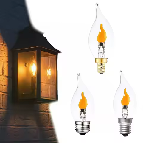 Flickering Flame Light Bulbs E12/E14/E27 LED Flickering Flame Decoration Light Bulbs More Realistic
