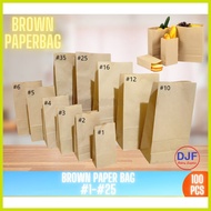◟ ∵ ✤ ◫ Brown Paper Bag / Pandesal Bag / Brown Supot Bag100 pcs All Sizes