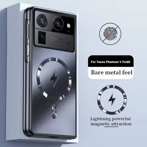 Strong Magnetic Luxury AG Matte Case For Tecno Phantom V Fold2 Fold 2 Anti-fingerprint Protector Wir