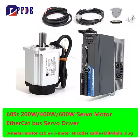 200w 400w 600w Servo Motor Set+EtherCat Bus Servo Driver+3m Standard Cable 0.64N.M 1.27N.M 1.91N.M 3