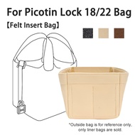 Fit For H Picotin Lock 18 22 Bag Felt Women's Cosmetic Bag Organizer Insert with zipper Bag Tote Sha
