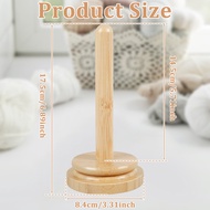 Wooden Yarn Holder for Knitting Crochet Yarn Rack Stand with Slot Stable Yarn Ball Dispenser Horizon