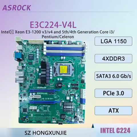 ASROCK E3C224-V4L Brand New motherboard CPU For E3-1231 v3 E3-1240 v3 i3-4130 E3-1245 v4 Pentium G32