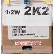 2K2 RESISTOR 1/2WATT 1% RESISTOR 0.5WATT 2K2 METAL FILM TAIWAN