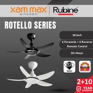 Rubine Ceiling Fan ROTELLO Series / DC Motor / 38 Inch / 5 Blades / With Remote Control 6 Forwards 6