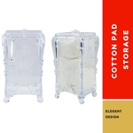 Ready Stock Cotton Pad Storage Box Transparent Box European Style Cosmetic Cotton Pad Storage