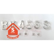 Crome Convex Embossed Letters/Numbers 7cm 1pcs