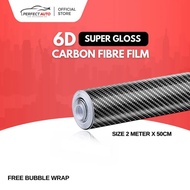 Aksoseri kereta 6D High Glossy Shiny Carbon Fiber Car Sticker Stiker Kereta dengan Kualiti Tinggi da