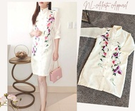 MODERN FILIPINIANA HANDPAINTED LADY BARONG DRESS FOR WOMEN