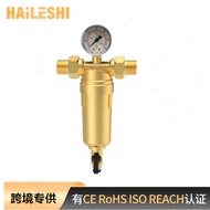 All Copper Pre-Filter with Pressure Gauge Wall-Mounted Furnace Filter Water Purifier Filter Bottle H