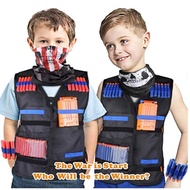 KIDS TACTICAL VEST KIT FOR NERF TOY GUNS SERIES WITH REFILL DARTS RELOAD CLIPS TACTICAL MASK WRIST BAND AND PROTECTIVE GLASSES