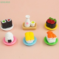 [GOGJIG5] 2Pcs 1:12 Dollhouse Miniature Salmon/Caviar Sushi Rice Balls Liquor Kitchen Food Model Decor Toy Doll House Accessories UOO