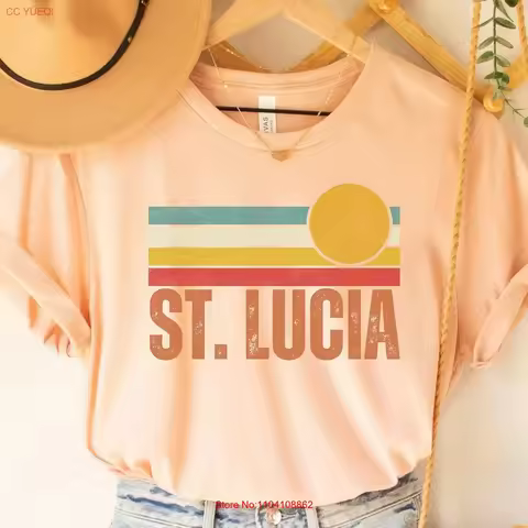 St Lucia Vacation T Shirt Saint Retro SunseT Caribbean Island Beach Honeymoon Family Trip vintage Wa