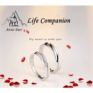 Cincin couple-Life Companion cincin pasangan cincin titanium  Arctic Deer