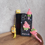 Samsung Galaxy ON7 2016 ON7 C7 Pro C9 C9 Pro A03 A03 Core 2015 J2 Prime A04 A04E M04 F04 A05 A05S A24 4G Cartoon SpongeBob Patrick Phone Case (Including Stand Doll &amp; Lanyard)