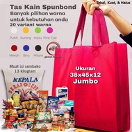 Tas Kain Spunbond Uk 38x45x12 cm Goodiebag Jumbo Kantong Belanja Souvenir Sembako Totebag Hajatan