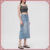 Eyouth 1962 Women Minimalist Denim Long Skirt