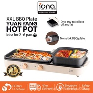 IONA 2 In 1 Yuan Yang Steamboat and BBQ Grill Plate | 2.5L Hotpot Hot Pot Detachable Pan - GL3613
