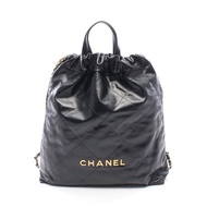 【二手】香奈兒 (Chanel) CHANEL 雙肩包 Chanel 22 大號 AS3313 黑色皮革 CHANEL22 Matelassé 鏈條雙肩包 女士二手 A