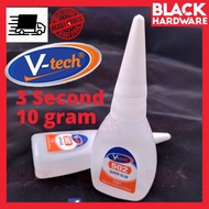 Black Hardware  V tec 502 Home Living Adhesive 3second Sticker Super Glue Gam Gum Plastic Kuat Kayu Plastic Tool Set