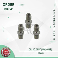 JIC 3/ 8" x NPT 3/ 8" HYDRAULIC HOSE DOUBLE NEPEL ADAPTOR 06MJ x 06MB