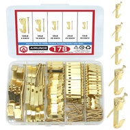 178pcs Picture Hanging Kit, 89-set 5 Sizes Picture Hangers Hook Kit Including 10/20/30/50/100 LB, He