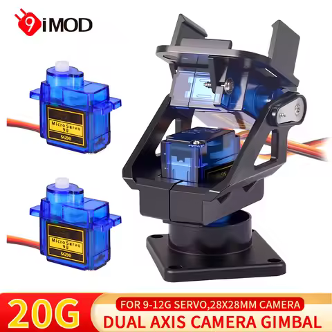 9IMOD Mini Camera Platform 20G FPV Camera Mount Dual Axis Servo Gimbal 28x28mm Camera For FPV