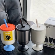 SIMZONE Jianshe Thermos Cup Coffee Cup Stainless Steel Thermos Cup Straw Thermos Cup Portable Accomp