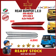 【Perodua Axia SE/Advance/ALZA(Facelift 2018)Myvi Icon(G-Spec/X)LED REAR BUMPER REFLECTOR LIGHT/TRANSPARENT/ALBINO】2PCS