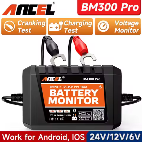 ANCEL BM300 PRO 6V 12V 24V Battery check Bluetooth Battery Health Analyzer Charging Cranking tester