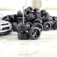 RUBBER TIRE WHEELS MODEL 5 ZIGEN 5 SPOKE HOT WHEELS DIECAST 1/ BLACK64