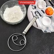 SMS Danish Dough Whisk Stainless Steel Bread Dough Mixer With Wooden Handle For Sourdough Pizza Cake