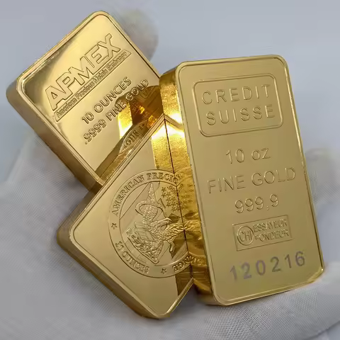 New 10 oz APMEX Gold Plated Bar Non-Magnetic Gold Bullion 1 oz Copper Bar With Different Serial Numb