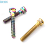 LACYES Bicycle Stem Top Cap Screw, M6x30/35mm Titanium Alloy Bicycle Headset Top Cap Bolt, Durable Ultra-light Colorful Vacuum Plating Bicycle Headset Cover Screws Cycling Parts