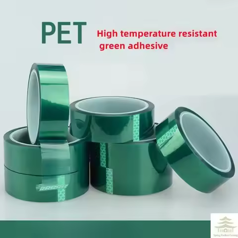 Green Polyester Hi-Temp Masking Tape PET Tape With Silicone Adhesive, Ideal For Painting, Powder Coa