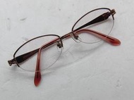 【AB的店】近全新日本SEIKO製展示品Hanae Mori hm-2056超輕純鈦全鈦半框眼鏡架