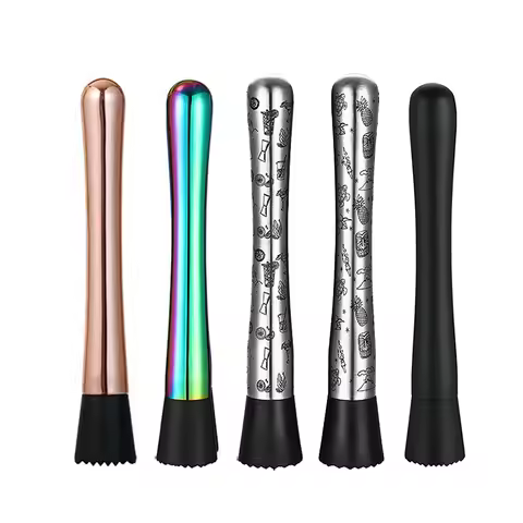 Stainless Steel Cocktail Muddler and Mixing Spoon Home Bar Tool Set - Create Delicious Mojitos and O